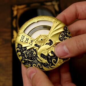 Black Gold Metal Dragon Dice Spinner D4 to D20 D&D RPG Fidget Spin Disc